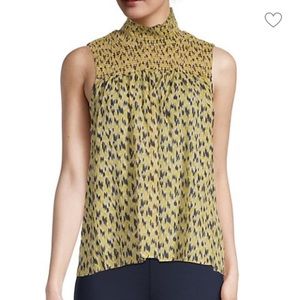 joie mika print sleeveless blouse